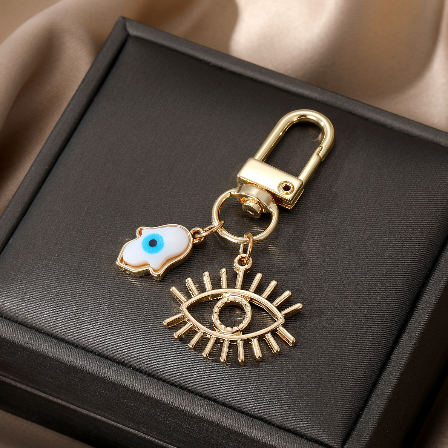 Shell Heart Evil Eye Hamsa Hand Nyckelring Nyckelringar Blue Eye Bag Car Bag Pendant Keyring Tillbeh￶r