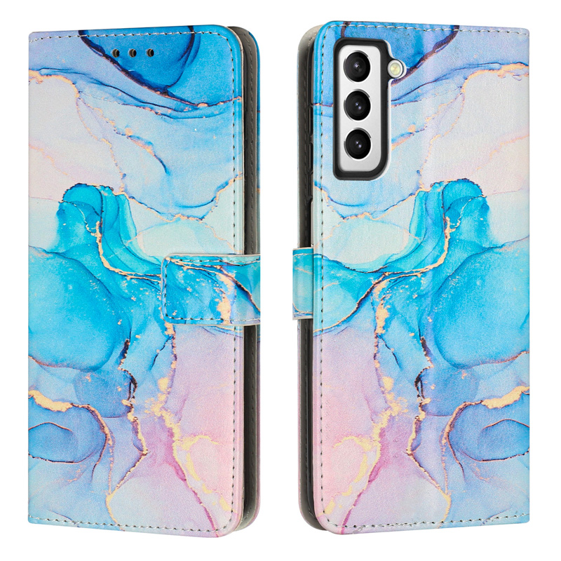 Portemonnee lederen kisten voor Samsung S23 plus S22 Ultra A14 5G A23E A33 A53 A73 A13 4G S21 Marble Rock Stone Holder Pouch Strap Flip Cover