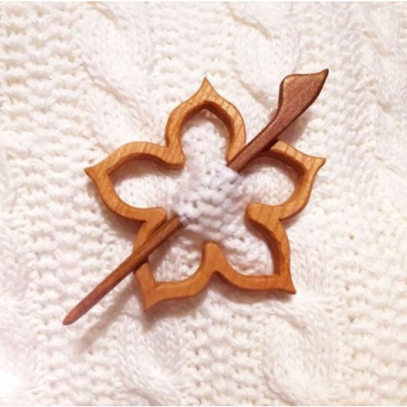 Pin de broche con patrón de animal de madera gracioso clip de suéter de madera de madera de madera bufanda bufanda pinchas de broche de madera de bricolaje