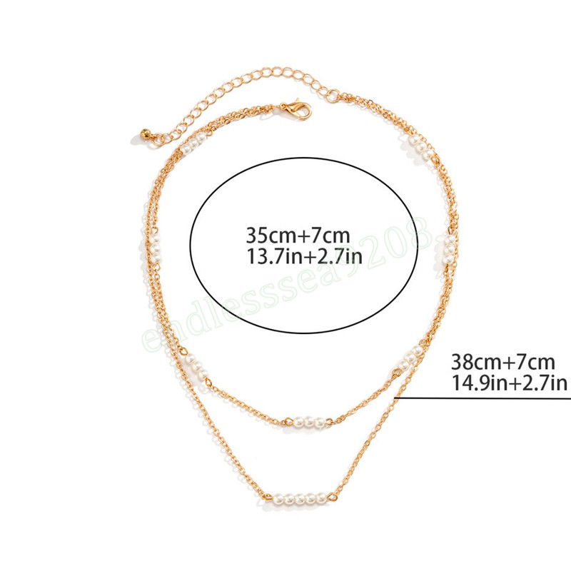 Creative Imitation Perle Chaîne Pendentif Collier Femmes Mer De Mariée Multicouche Bijoux Sur Le Cou Saint Valentin Cadeau