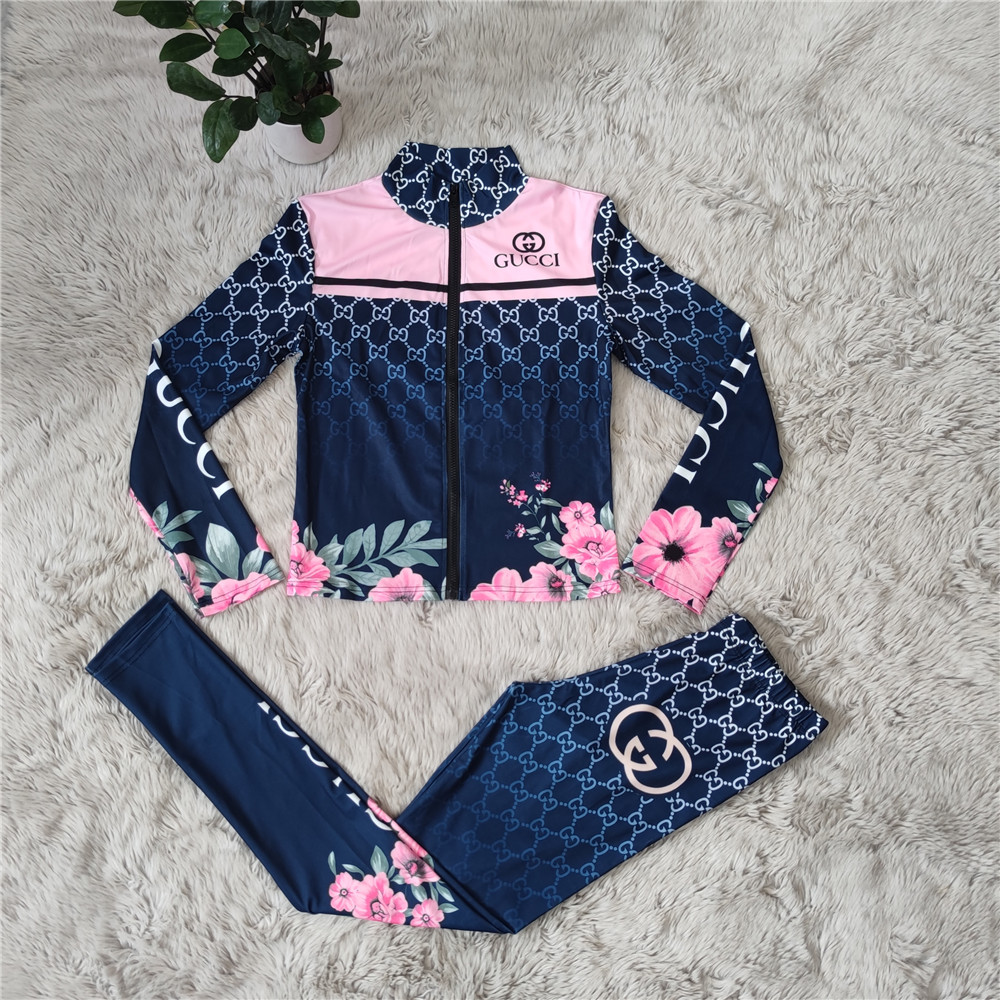 2024 Designer Brand Tracksuits Women Two Piece Set Casual Jogging Suit Zip Print Jacket Pants Lady Outfit långärmad leggings Sweatsuit Vinterkläder 8984-1