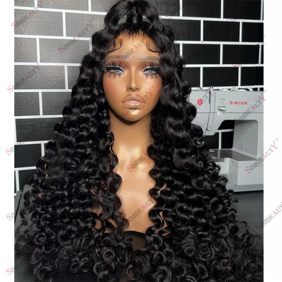 Deep Wave Natural Human Hair 360 Spets Frontal peruker med babyhår höga bullar Remy Indian Hairs 13x6 spetsar främre peruk