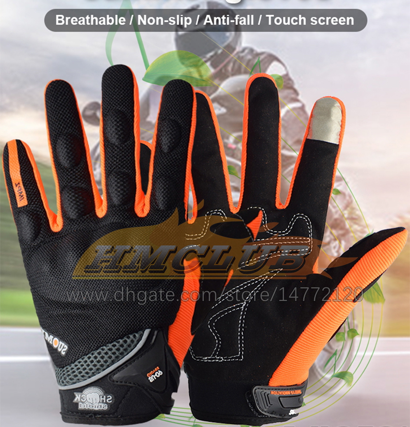 ST230 guantes transpirables de verano para motocicleta, guantes protectores para Moto con pantalla táctil, guantes de carreras para ciclismo, guantes con dedos completos para hombres y mujeres