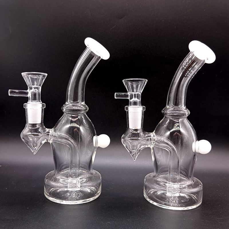 Clear Rainbow Color Glass Bong Waterpijpen Mini Recycler Tube Roken Waterpijpen met Bowl Accessoires