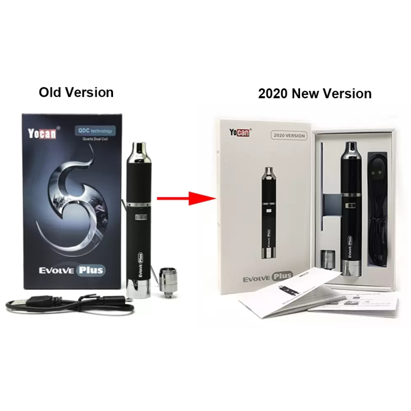 Genuine Yocan Evolve Plus Dab Wax Vape Pen Kit 2020-Version E Cigarettes 1100mAh Battery Dry Herb Concentrate Atomizer with QDC Coils Herbal Wax Vaporizer