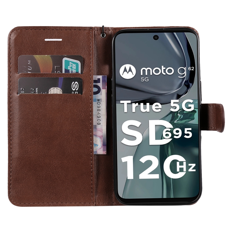 Zwykły portfel skórzany PU dla Motorola Moto E22 X30 Pro 5G G62 G42 Edge 30 E32 G52 G22 G200 G51 G71 Cover Credit ID Glot