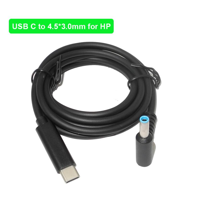 USB typu PD PD PD kabla kabla 19,5 V 4,5x3,0 mm Niebieska końcówka Męska Konwerter Wtyczek DC Ładunka zasilacza do laptopa HP