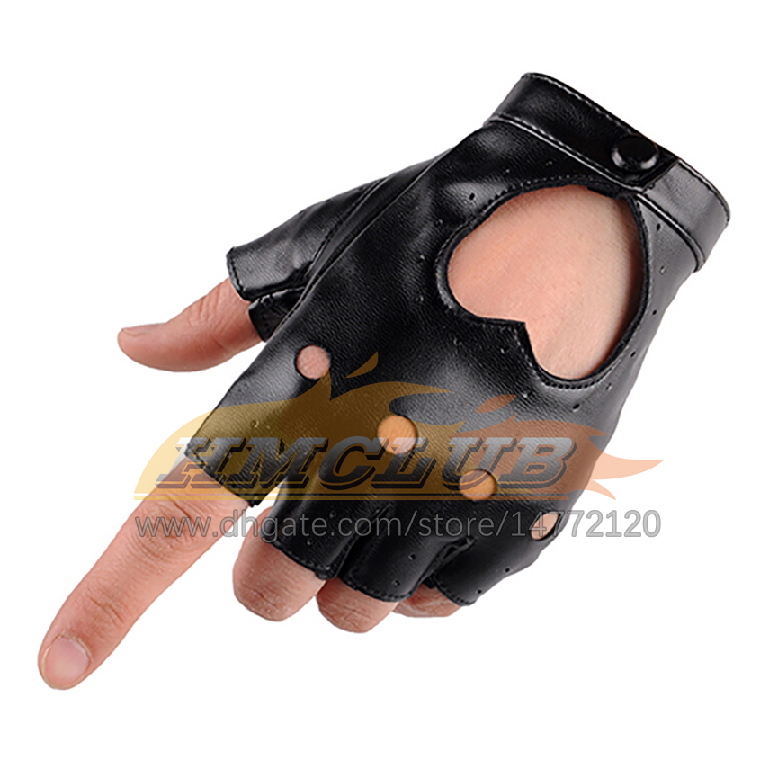 ST233 gants en cuir PU Punk hip-hop demi-doigt gants tactiques ronds sans doigts gant à ongles