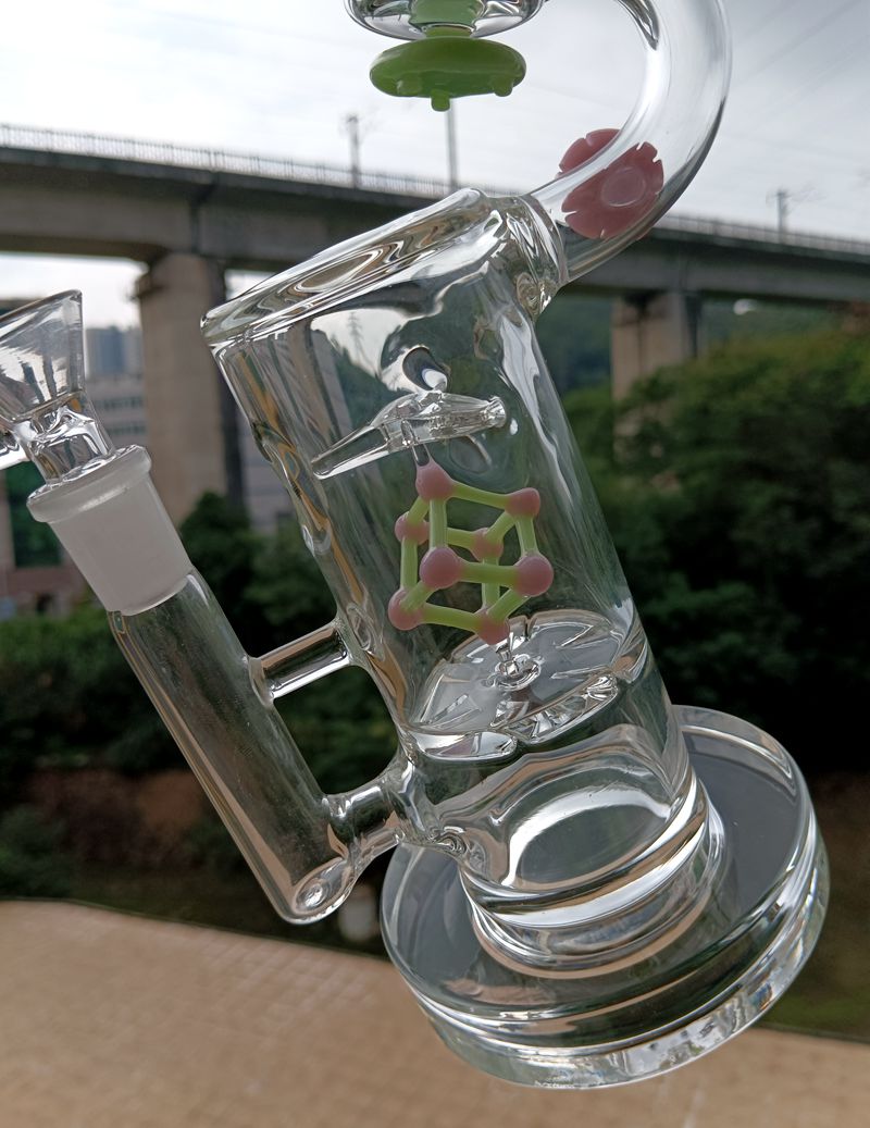 Unieke Glazen Bong Waterpijpen Microscoop DNA Dab Rig Recycler Waterpijp voor Roken Oliebrander Bubbler