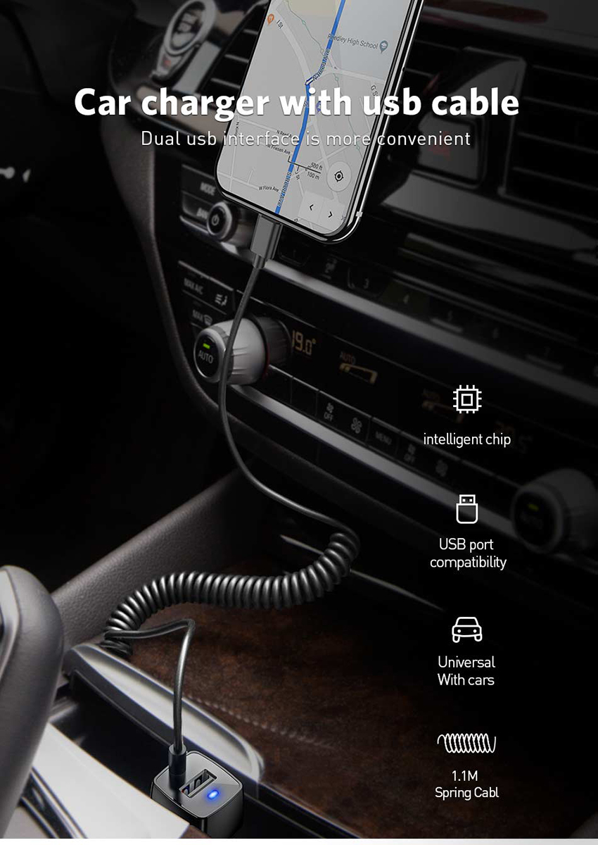 삼성 S10 Xiaomi 마이크로 USB 유형 C 케이블에 대 한 휴대 전화와 상위 3.1A 차량용 충전기 빠른 자동차 전화 충전기 어댑터