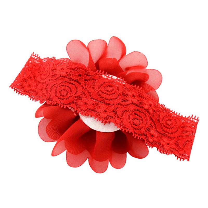 Neue Baby Chiffon Blume Elastische Spitze Stirnband Haar Zubehör Neugeborenen Haarband Baby Mädchen Kopf Wrap Mode Stirnbänder Kinder Geschenke