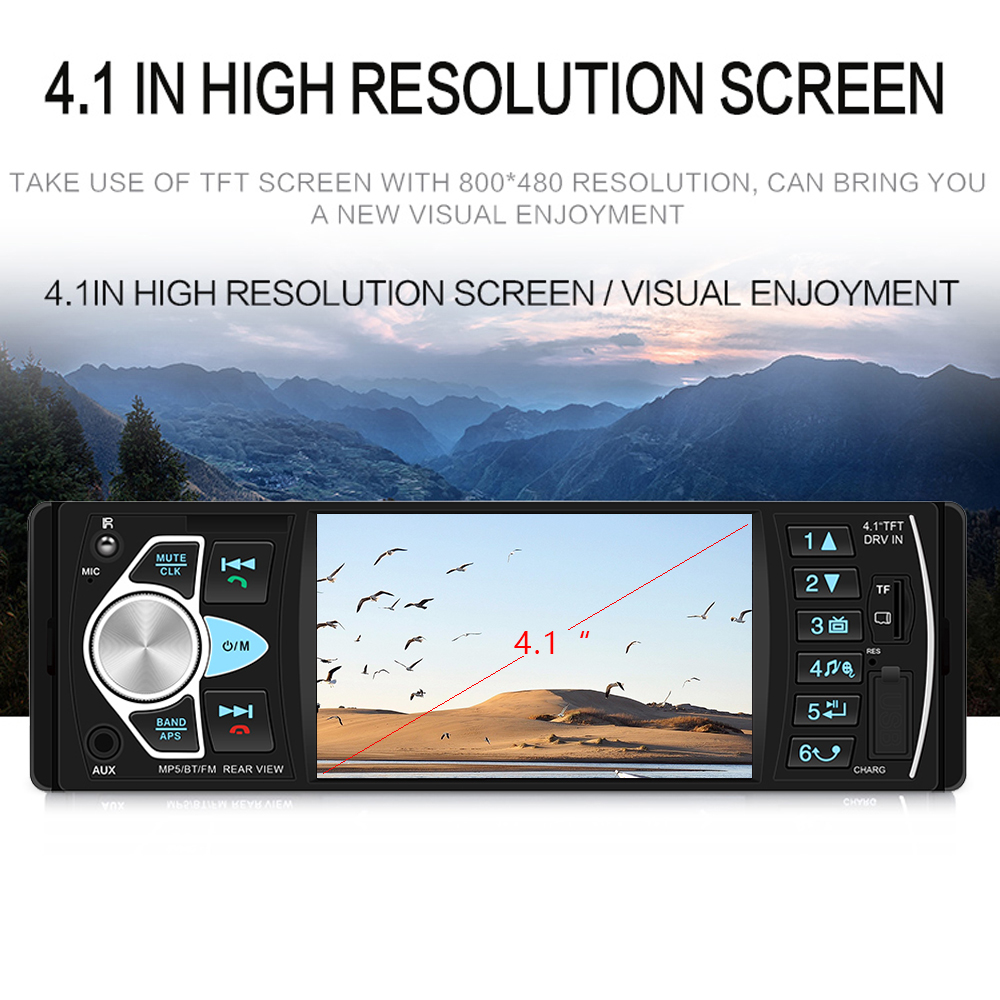 4022d 4.1 inch 1 din Car Radio Auto Audio Stereo Autoradio Bluetooth Support الخلفية الكاميرا USB عجلة القيادة عن بعد