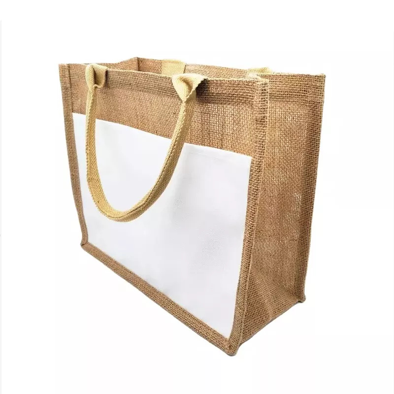 Sublimation Storage Bags Linen Shopping Tote Bag Blank Heat Press Home Jute Bags