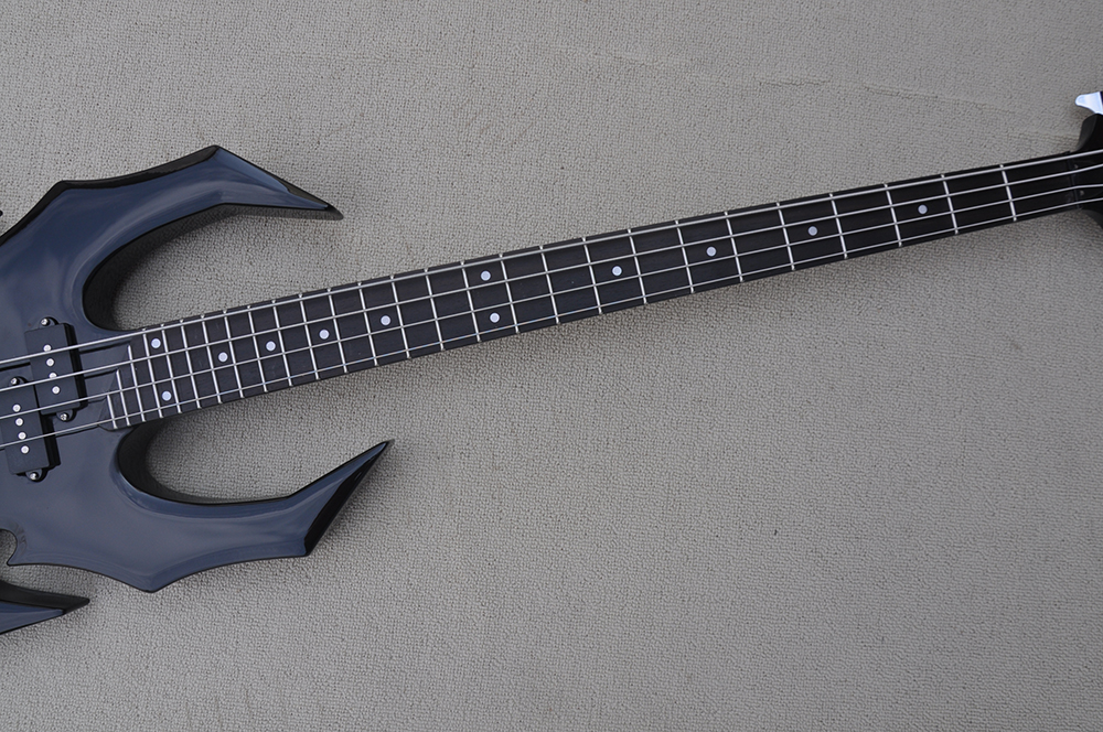 4 Strings Black Incomum Bass Guitar With Rosewood Fretbond 27 Frets Customizable