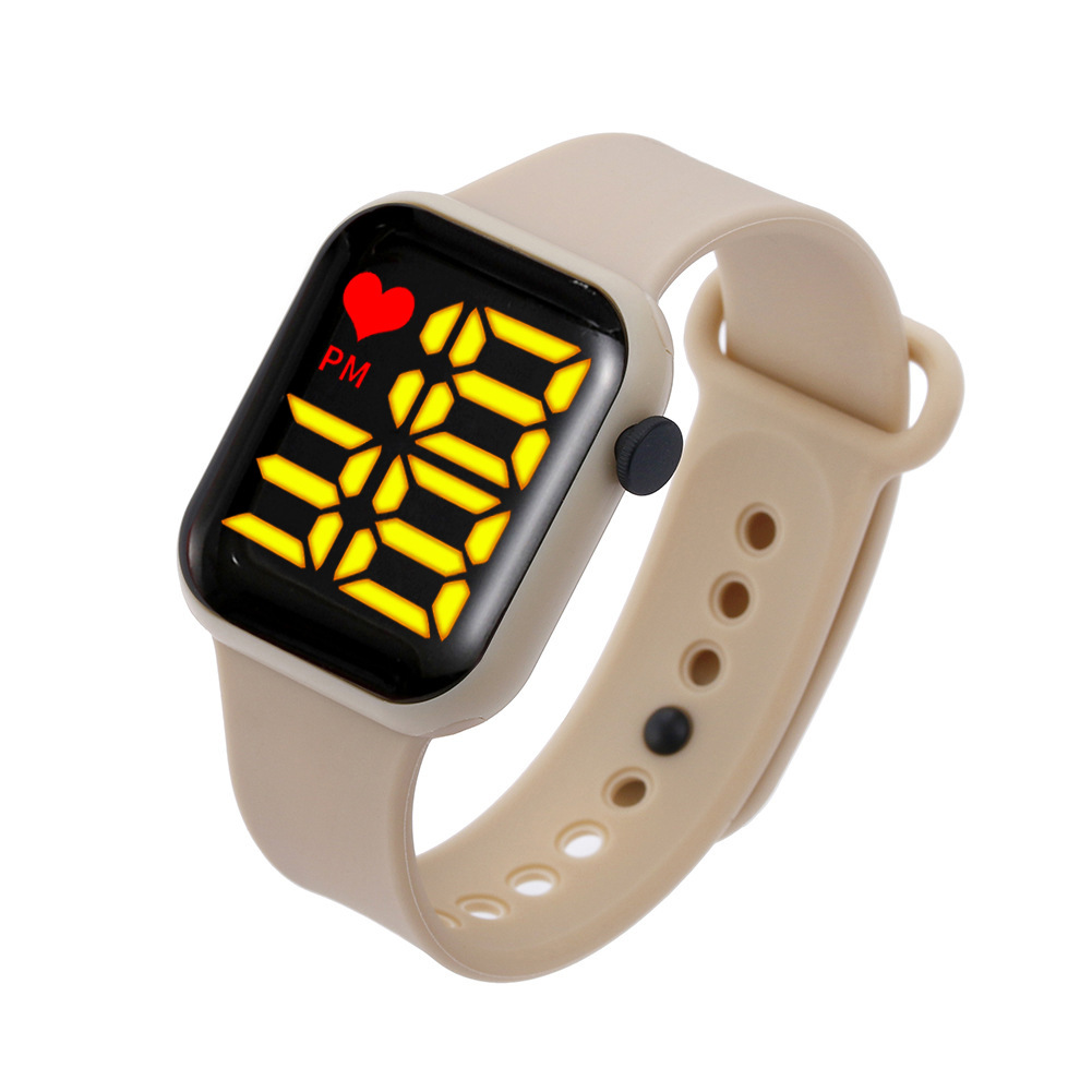 New Fashion LED Love Digital Watch Kids Sports Waterproof Watches Boy Girl Children's Watch Electronic Silicone Candy Strap Clock
