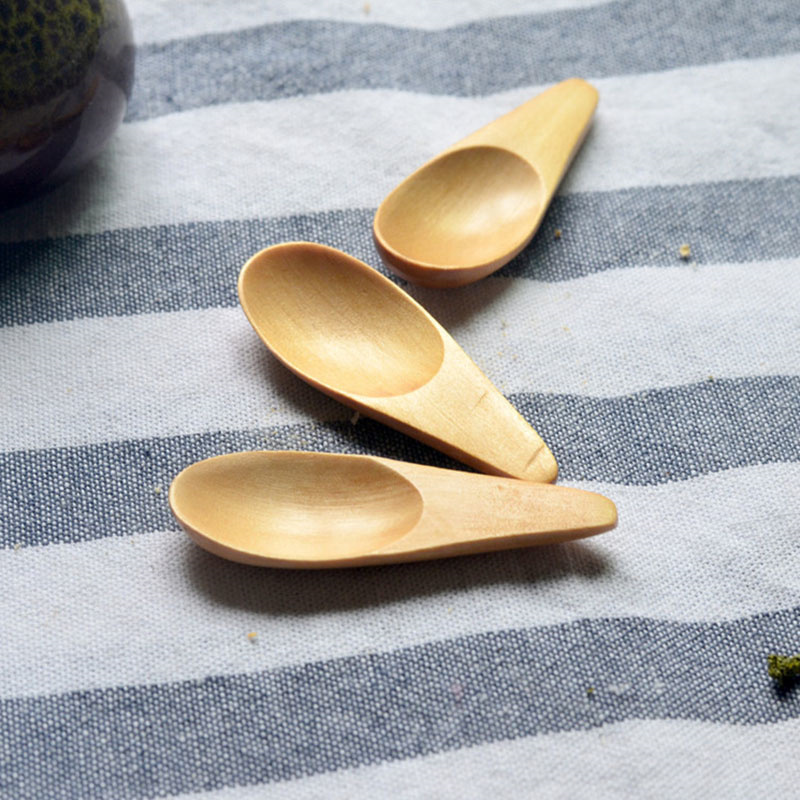 Creative Wooden Tea Spoon Mini Milk Powder Loose Tea Leaf Salt Sugar Pepper Seasoning Scoops Kitchen Accessory