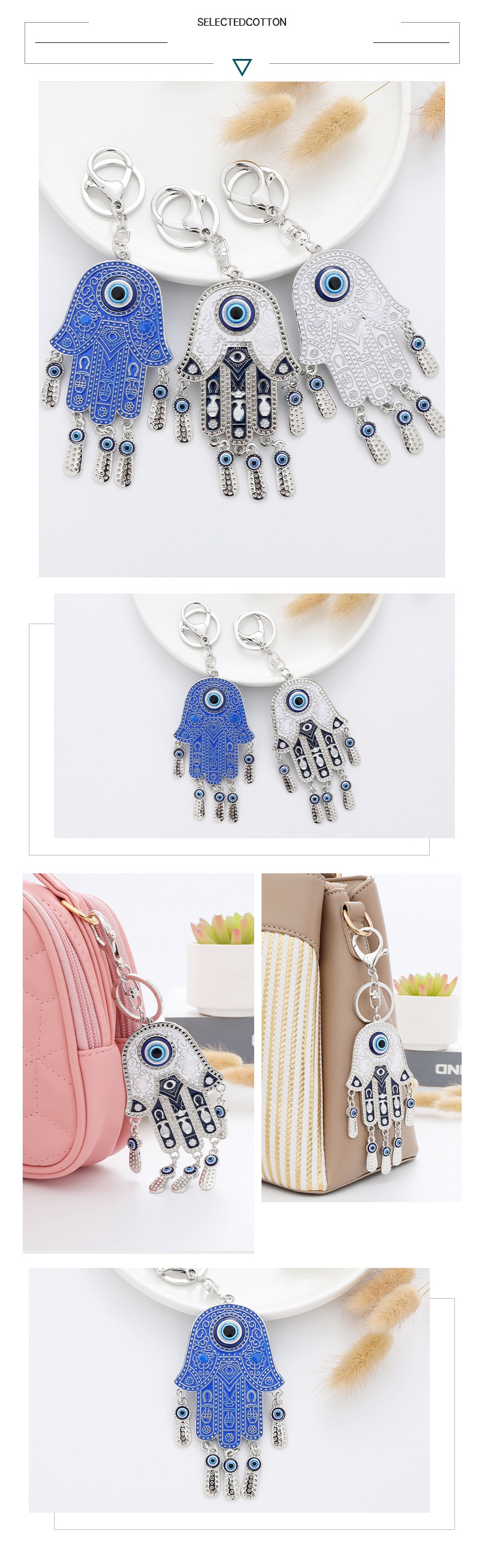 Creative Blue Evil Eye Porte-clés Pendentif Bijoux De Mode Alliage Devil's Eye Bay Porte-clés Accessoires Cadeau En Vrac