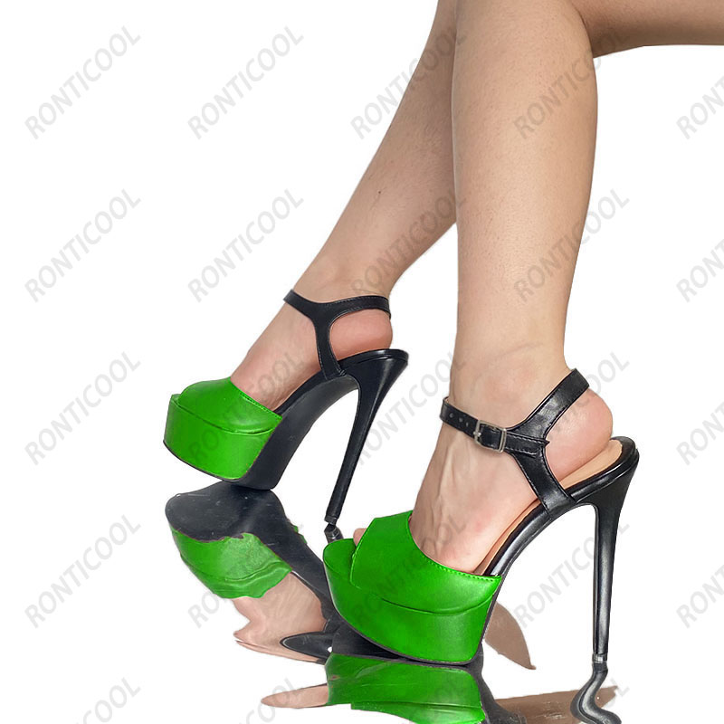 Ronticool Новое прибытие женская платформа сандалии матовая пряжка стилевых каблуков Peep Toe красивые бордовые туфли, дама US Size 5-20