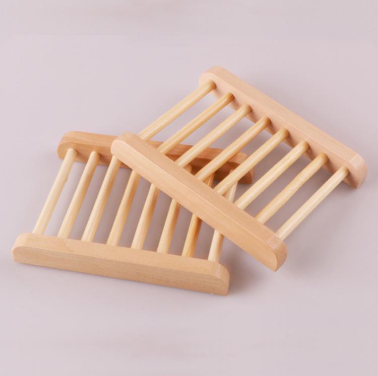 Natural Bamboo Trays Wholesale Wooden Soap Dish Tray Holder Rack Plate Box Container for Bath Shower Bathroom SN258