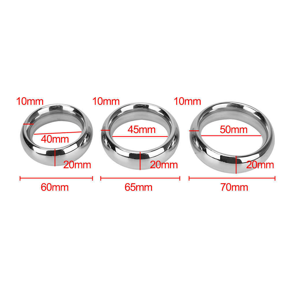 Skönhetsartiklar Hungbår tunga kukringar Fördröjning Ejakulation Penis Ring rostfritt stål 40/45/50/mm Sexiga leksaker för män