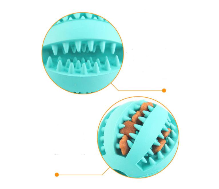 Dog Treat Toy Ball Funny Interactive Elasticity Pet Chew Toy Dogs Tooth Balls of Food Extra-Tough Rubber 7cm 5cm SN261