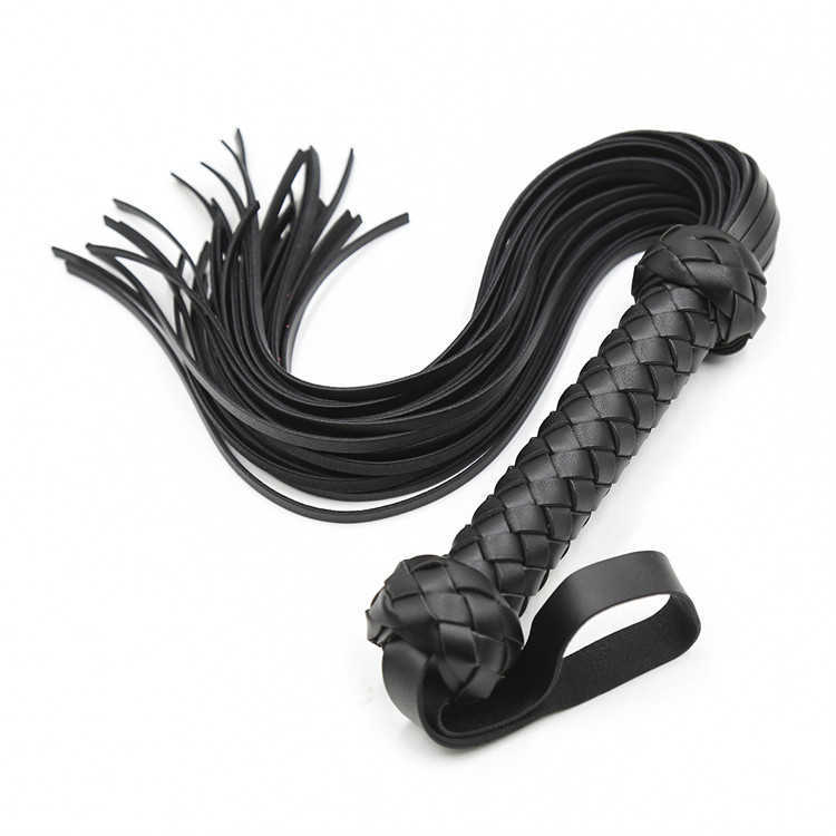 Schoonheidsartikelen bdsm game fetisj zwart rood pu lederen zweep flogger handgreep spanking flirt bondageerotisch sexy speelgoed voor paar harnas kuisheid