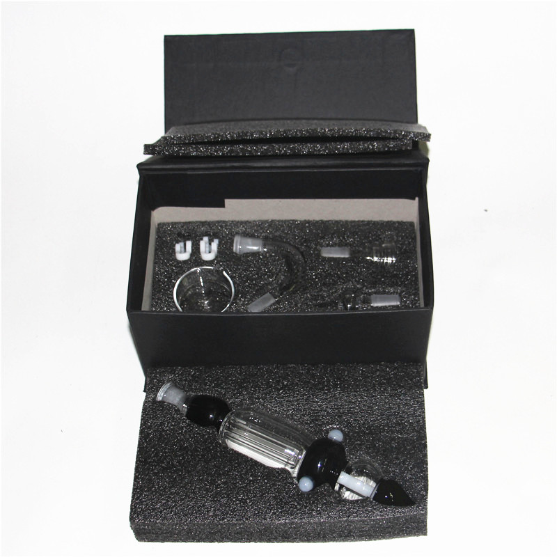 Mini Hookahs Nectar Bong Kit med Titanium Nail Quartz Tip Bowl 14mm All Avable Glass Pipe Bong