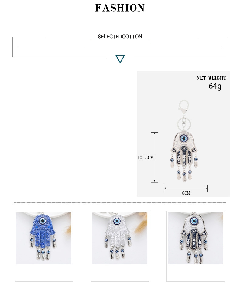 Creative Blue Evil Eye Porte-clés Pendentif Bijoux De Mode Alliage Devil's Eye Bay Porte-clés Accessoires Cadeau En Vrac