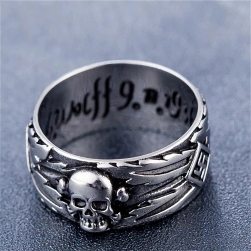 Silver Skull Men's Ring Gothic Demon Head Fashion Accessories