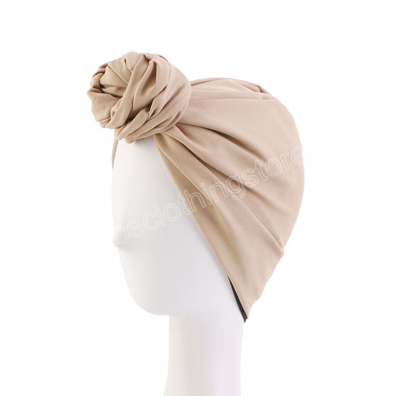 Elegante Retro-Turban-Mütze für Damen, Baumwoll-Stirnband, muslimisches Kopftuch, Beanie-Mütze, Haarabdeckungskappen, afrikanische Kopfwickel, Motorhaube