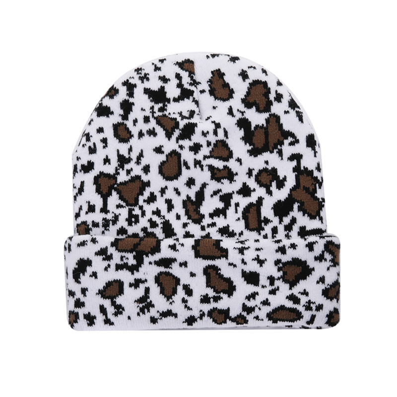 Ins giapponese autunno inverno donna caldo cappello teschio studente adorabile stampa leopardo mucca uomo berretto lavorato a maglia berretto gorras