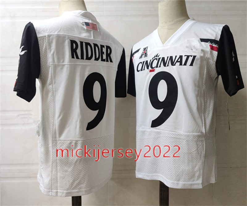 Erkek Sauce Gardner Travis Kelce Cincinnati Futbol Forması Dikişli Beyaz Kırmızı Siyah Ahmad Gardner #9 Desmond Ridder Cincinnati Bearcats Formalar