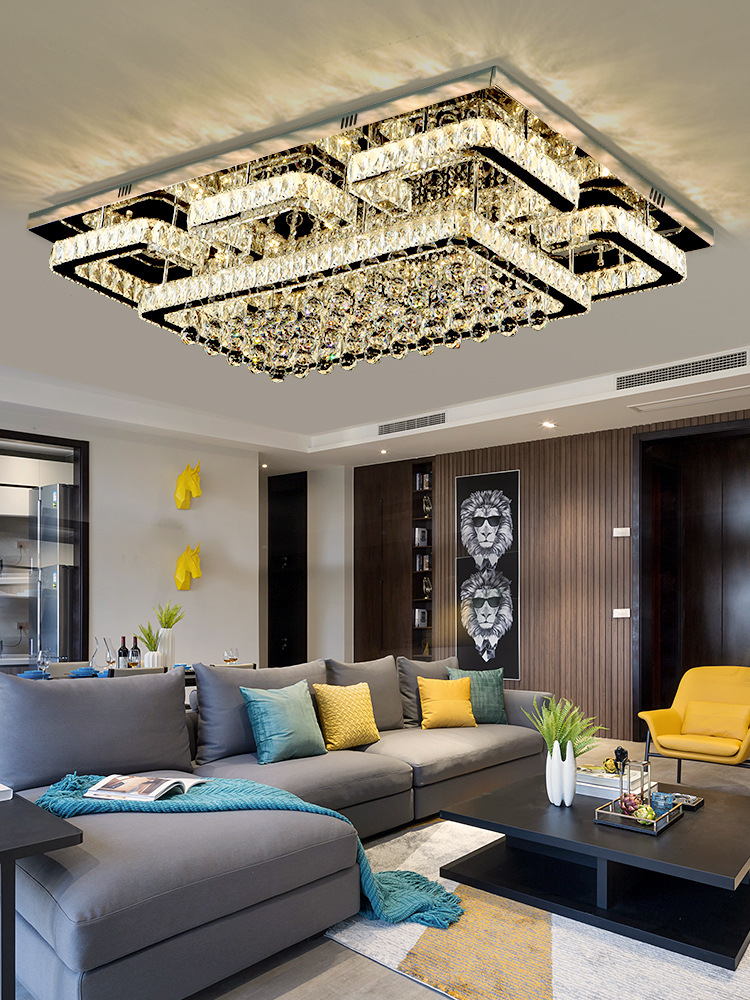 Moderne Kronleuchter Deckenleuchten Wohnzimmer Luxus silberne Deckenleuchte Schlafzimmer LED -Kristalllampen Esskristall Armaturen K￼che K￼che