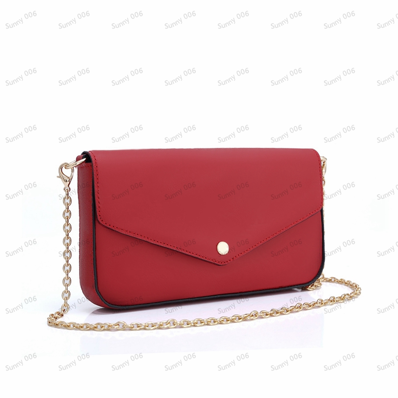 3 peça conjunto titular do cartão carteira de luxo cor sólida bolsa designer saco corrente em relevo cruz corpo saco mudança bolso envelope sacos