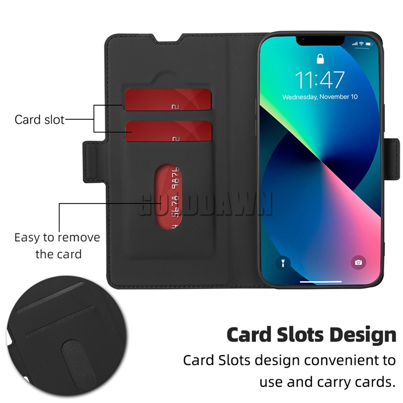 Twill Dual Kolor PU Skórzane obudowy telefoniczne Flip Stick Stand Credit Card Card Cone