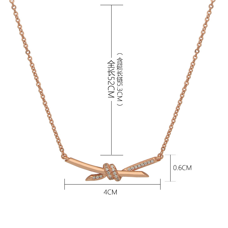 Womens Knot Drill Necklace Designer Jewelry for Women Diamonds Halsband Komplett märke som bröllop julklapp2812