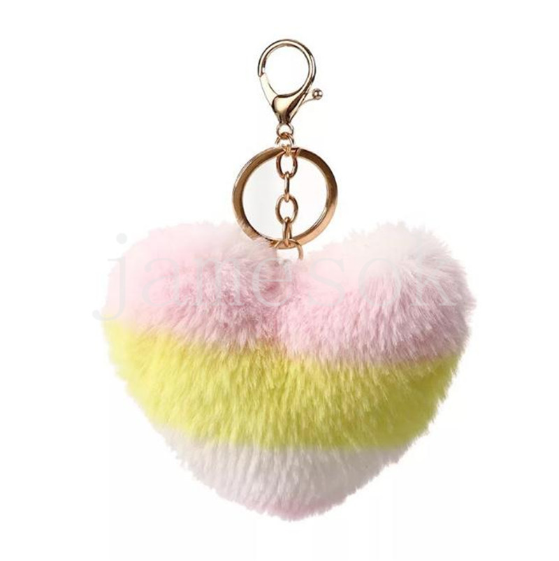 مصمم سلسلة مفاتيح قوس قزح قوس قزح Peach Heart Keychain Party لصالح ملحقات سيارة Love Love Multicolor DE946