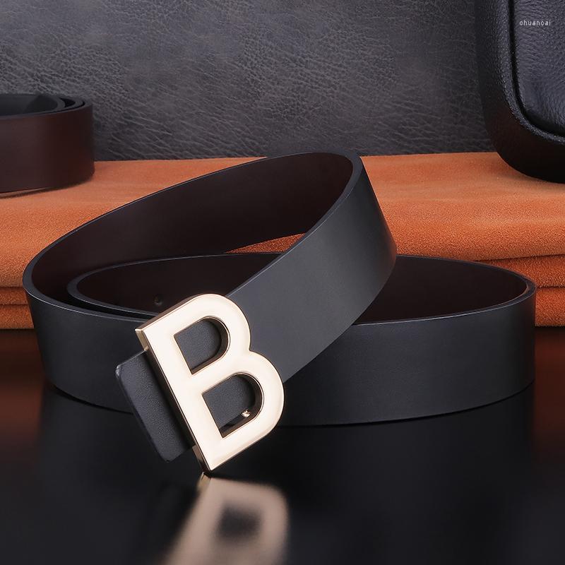 Gordels Hoge kwaliteit Big Letter Slide Buckle B Designer Glossy Men 3 8 cm brede merk Leather Black Casual Jeans Ceinture Homme286Ll