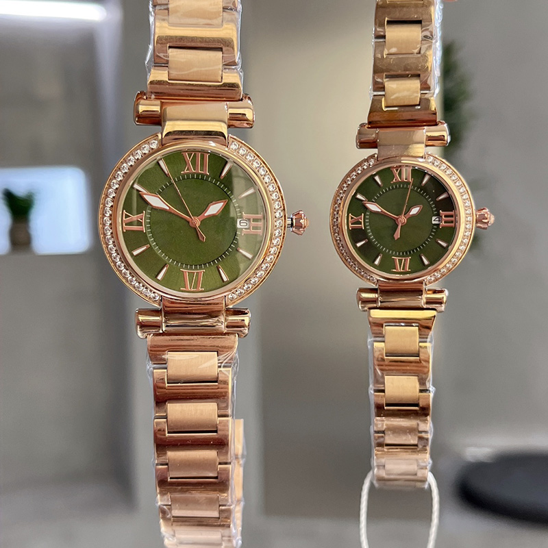 Watch Women Watches Quartz Movement Stainless Steel Strap SapphireDesign Montre de luxe 36mm and 29mm Women Diamond Wristwatches Green Dial