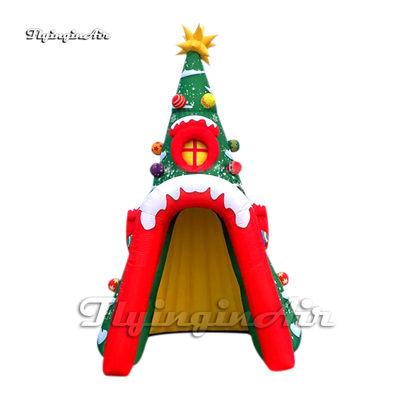 Outdoor Christmas Decorations Inflatable Tree House Yard Dome Tent With Ornament For Festival Event