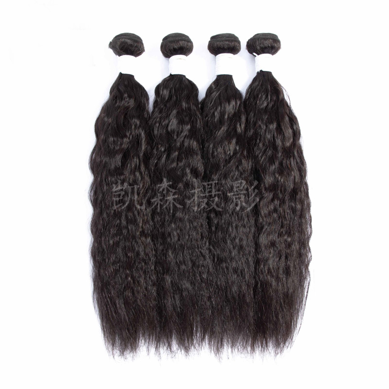 Brazilian Human Hair 12A Remy Hair Extensions Double Wefts Kinky Straight Yaki 10-30inch Natural Color