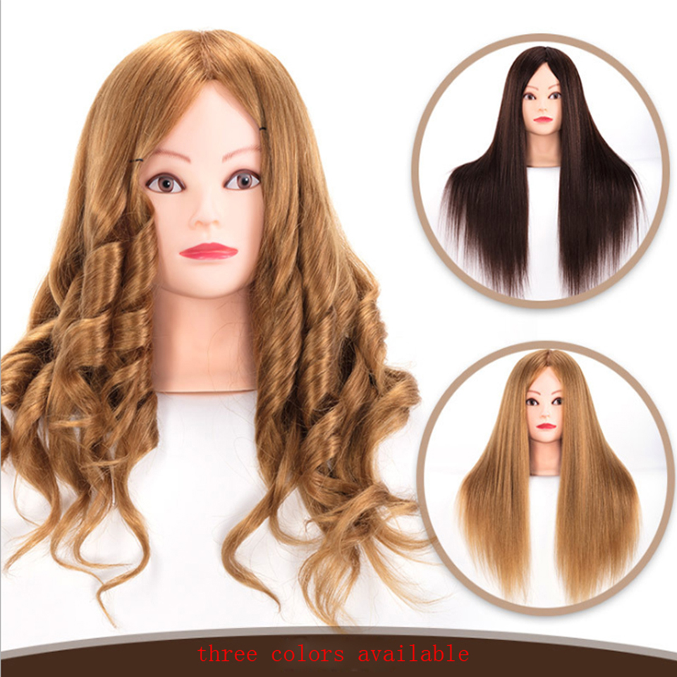 Female Hair Mannequin Training Head 80%-85% Real Human Hair Styling Dummy  Doll Heads