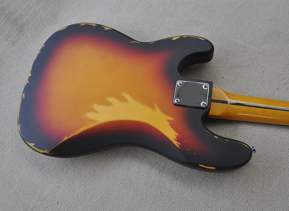 4 Strings Relic Tobaco Sunburst Electric Bass Guitar com Fingerboard de Rosewood Customizable