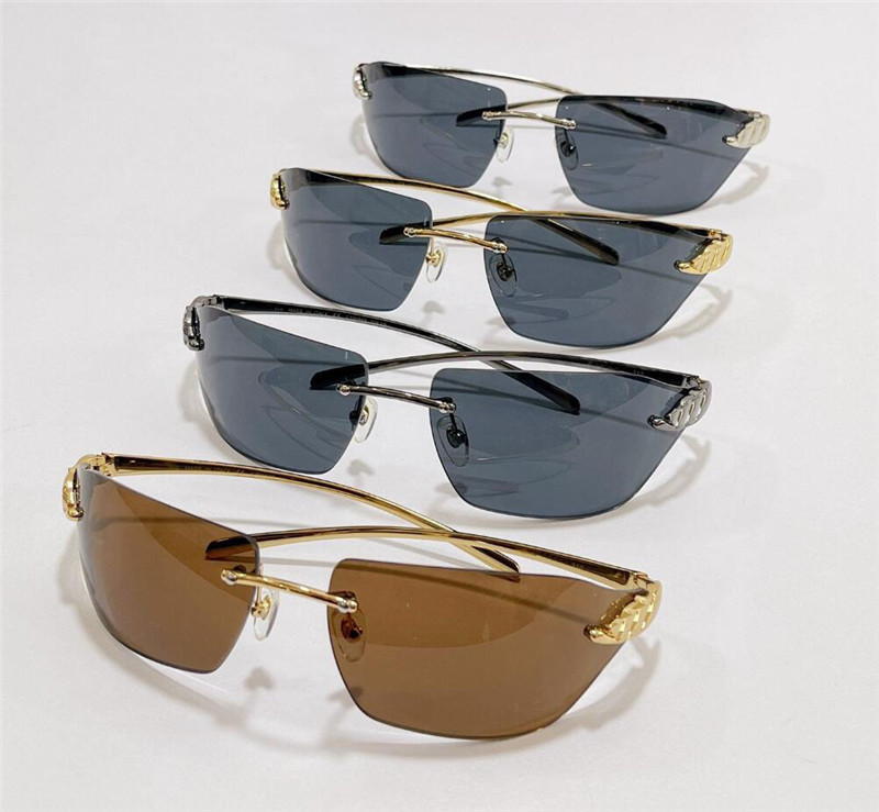 Nuovi occhiali da sole di design alla moda 0068 montatura in metallo aste a forma ovale-rettale con occhiali di protezione uv400 in stile semplice e popolare
