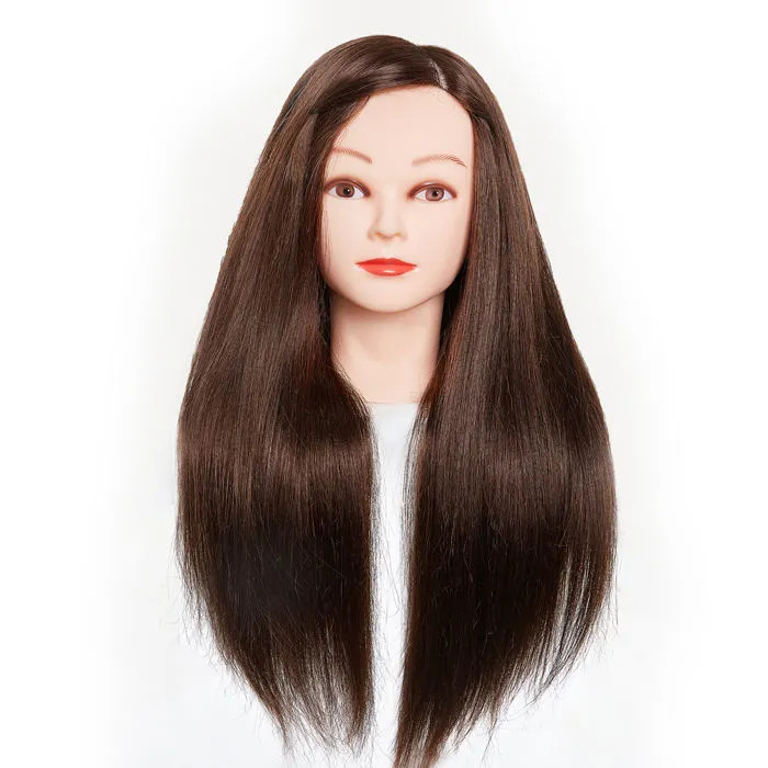 Kobieta Manekin Training Head 80-85% prawdziwy styl włosów Głowa manekin lalka Manikin Głowy do fryzjerskich fryzury