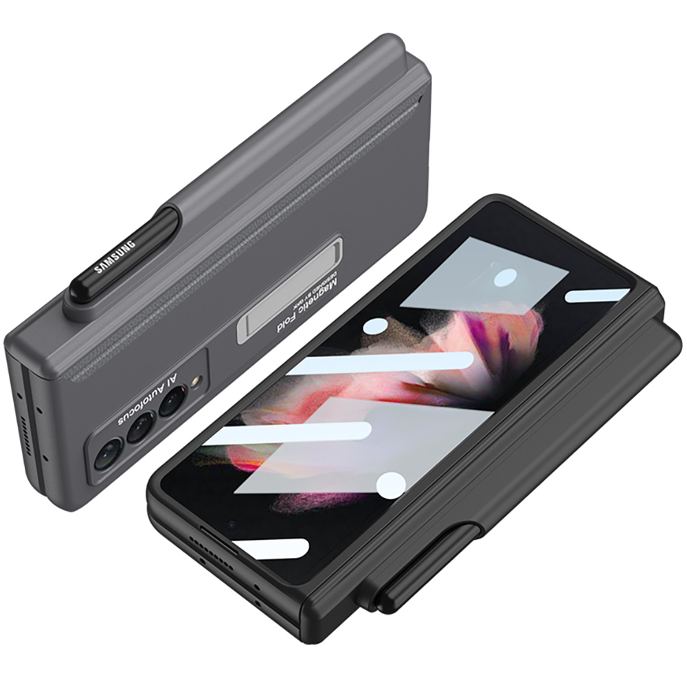 Scharniergevallen voor Samsung Galaxy Z vouw 3 5G Case glasfilmscherm Beschermer magnetische vouwlingspenhouder cover