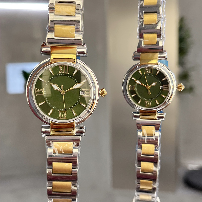 Watch Women Watches Quartz Movement Stainless Steel Strap SapphireDesign Montre de luxe 36mm and 29mm Women Diamond Wristwatches Green Dial