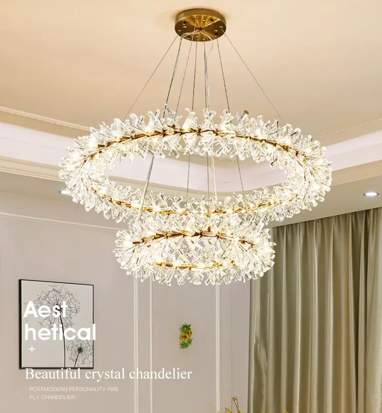 Modern Crystal Hanging Lamp LED Chandelier for Dinning Living Room Home Decor Suspension Pendant Lighting Luminaire