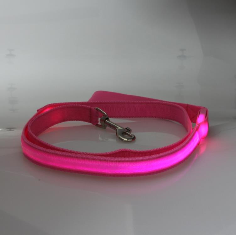 120cm LED Nylon Glow Dog Leashes Pets Puppy Training Straps Dog Lead Rope Leash Car Safety Seat Belt Pet Supply SN282