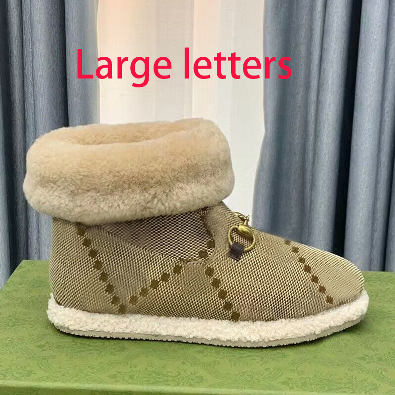 Winter wol laarzen mode dames schoenen dikke bodem suède letter schoenen platform koude weerstand ontwerper schoen warmte retentie vrouw korte laars maat 35-39-42 met doos